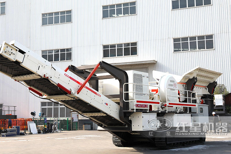 履帶式小型車載移動碎石機(jī)_流動石子機(jī)