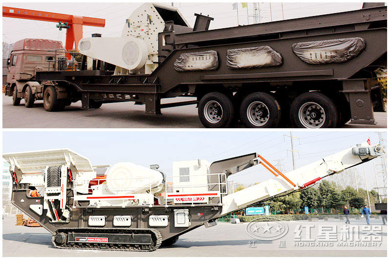 紅星車載一體粉碎機(jī)有輪胎式、履帶式兩種規(guī)格