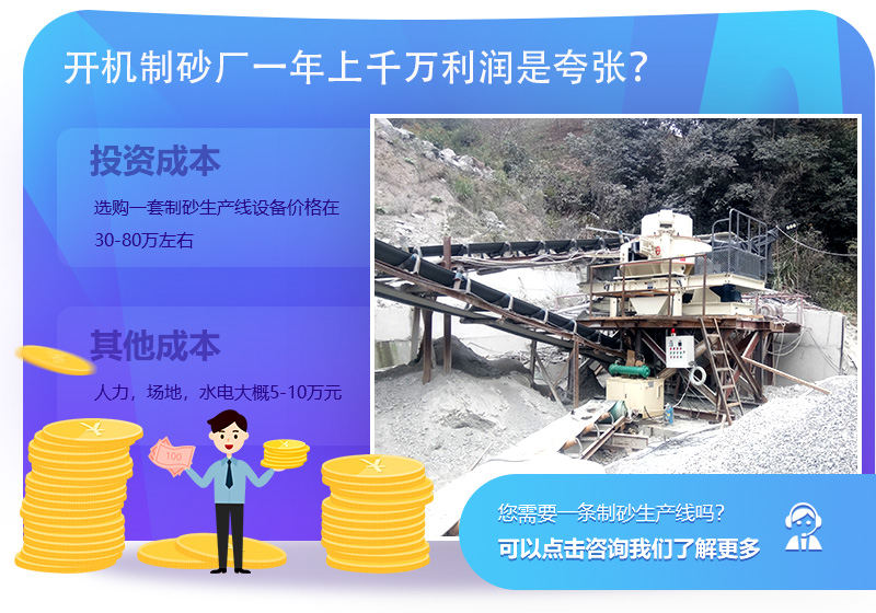 開(kāi)機(jī)制砂廠(chǎng)投資成本可點(diǎn)擊咨詢(xún)